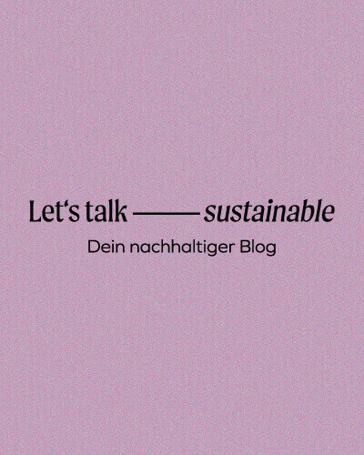 Hauptlogo von Let's talk sustainable auf Pinken Hintergrund