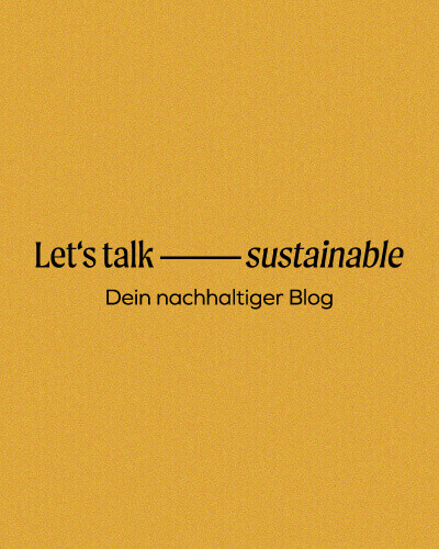 Hauptlogo von Let's talk sustainable auf senfgelben Hintergrund